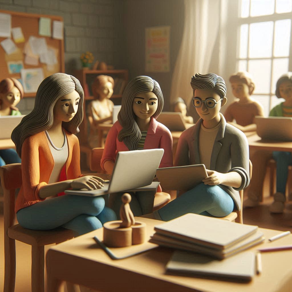 Students using laptops